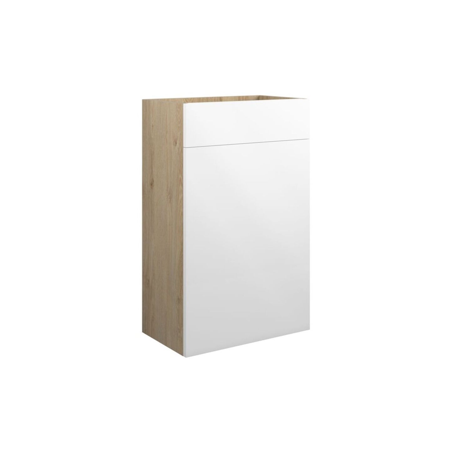 Junari 500mm Standard WC Unit - White Gloss (Oak Cab)