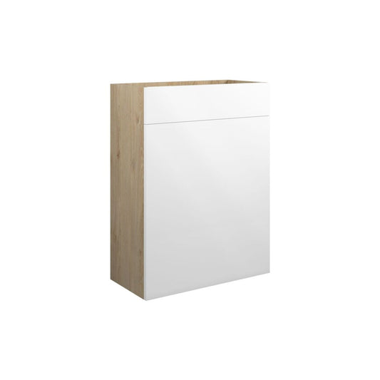 Junari 600mm Standard WC Unit - White Gloss (Oak Cab)