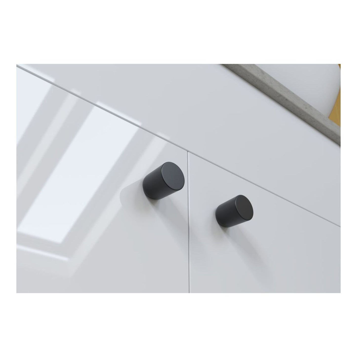 Junari 600mm Mirrored Wall Unit - White Gloss (Oak Cab)