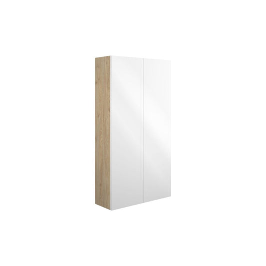 Junari 600mm Slim 2 Door Storage Unit - White Gloss (Oak Cab)