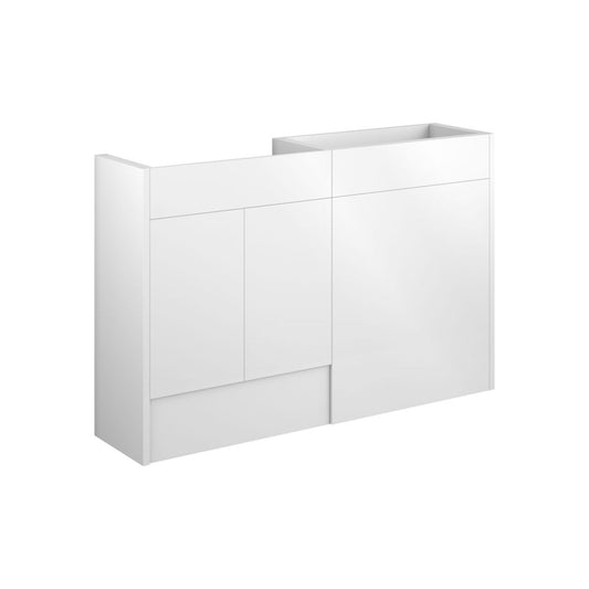 Junari 1236mm Standard Basin & WC Unit Pack - White Gloss (Oak Cab)