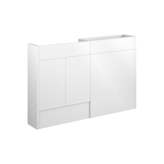 Junari 1236mm Slim Basin & WC Unit Pack - White Gloss (Oak Cab)