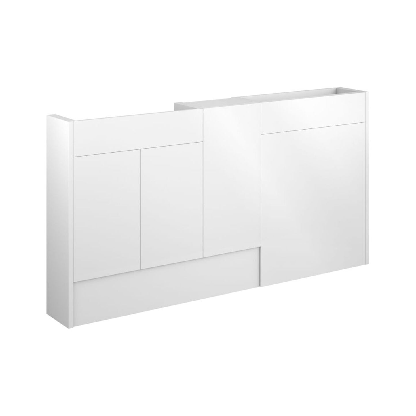 Junari 1536mm Slim Basin WC & 1 Door Unit Pack - White Gloss (Grey Cab)