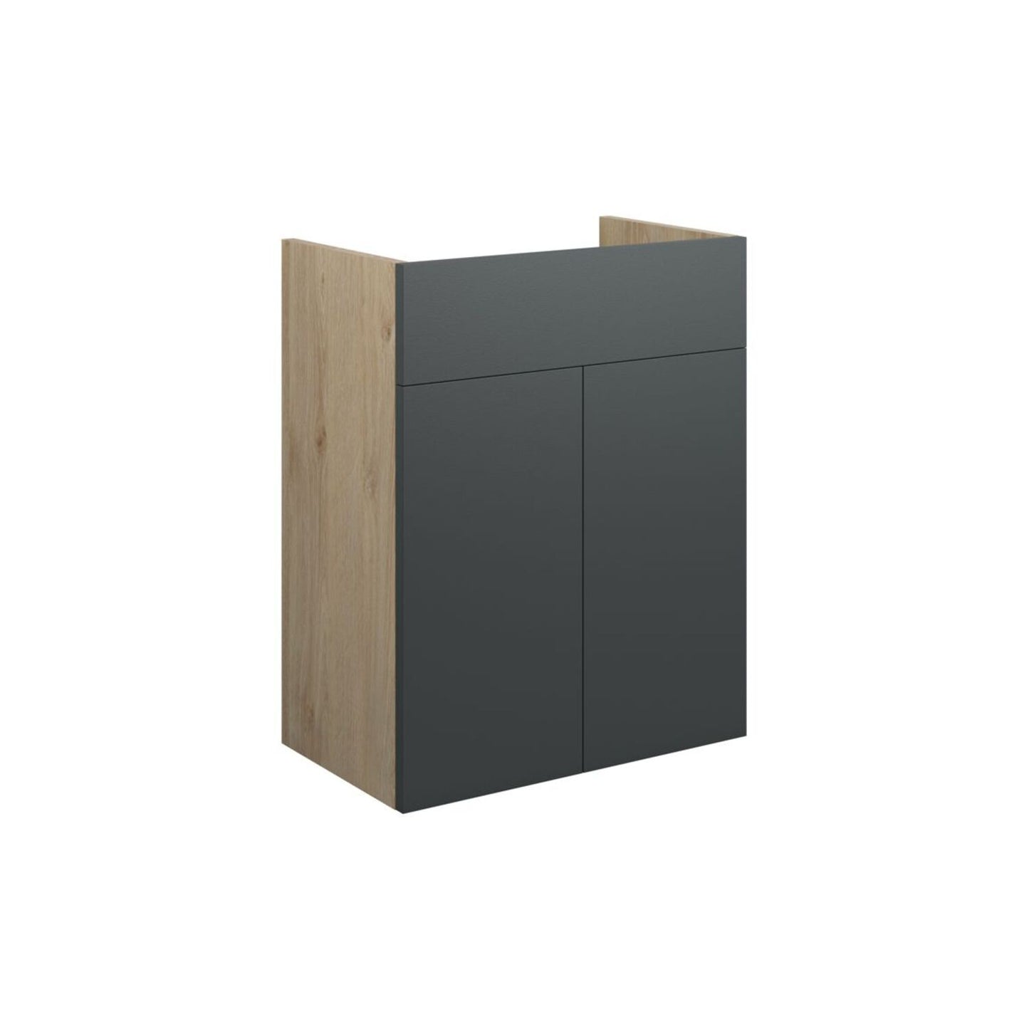 Junari 500mm Standard Basin Unit - Matt Graphite Grey (Oak Cab)