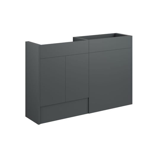 Junari 1236mm Standard Basin & WC Unit Pack - Matt Graphite Grey (Grey Cab)