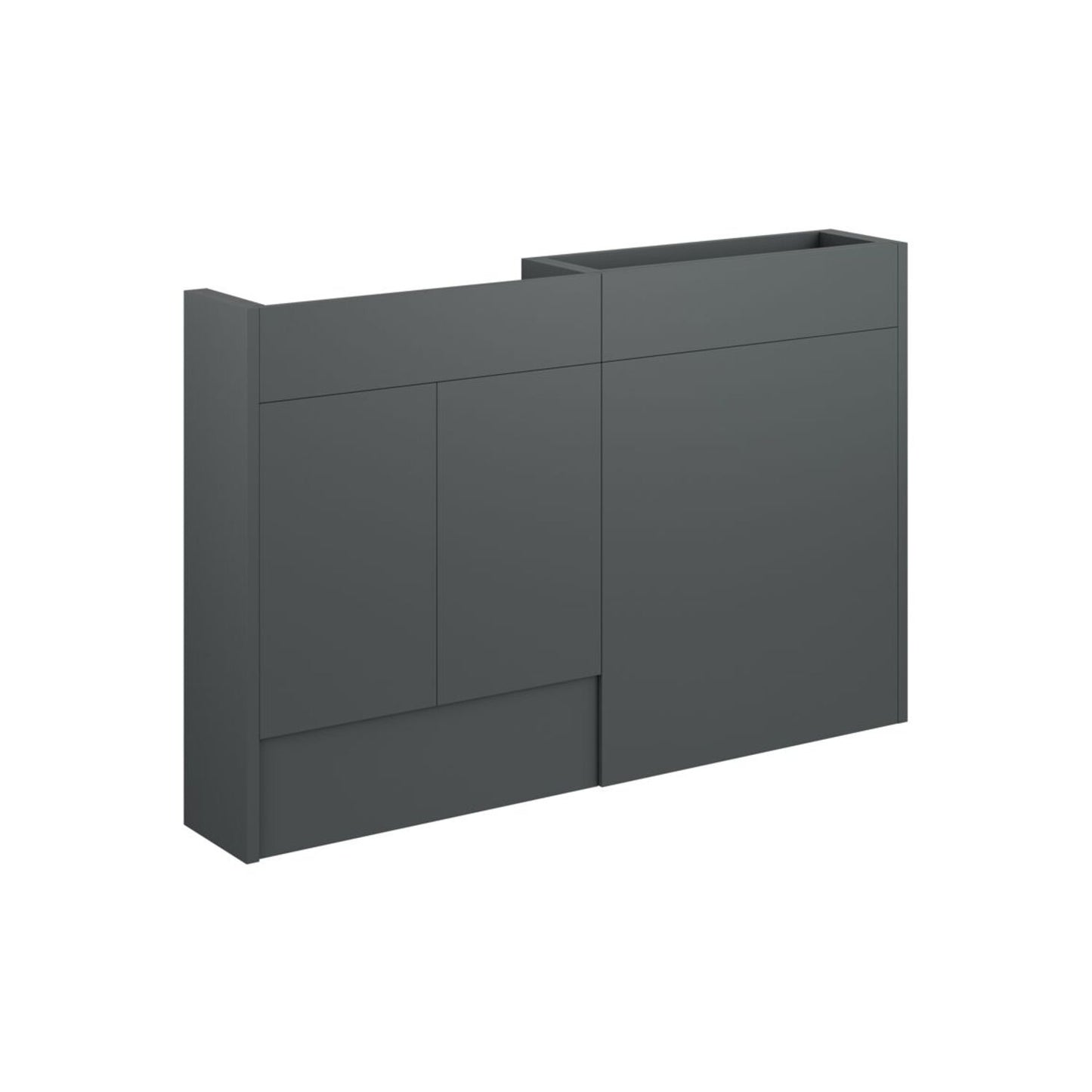 Junari 1236mm Slim Basin & WC Unit Pack - Matt Graphite Grey (Grey Cab)