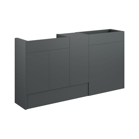 Junari 1536mm Standard Basin WC & 1 Door Unit Pack - Matt Graphite Grey (Oak Cab)