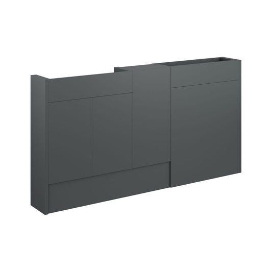 Junari 1536mm Slim Basin WC & 1 Door Unit Pack - Matt Graphite Grey (Oak Cab)