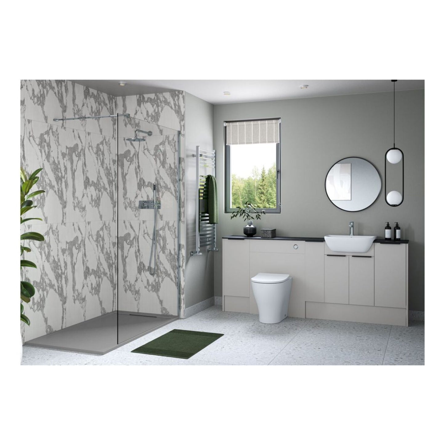Junari 200mm Standard Toilet Roll Unit - Matt Dove Grey (Grey Cab)