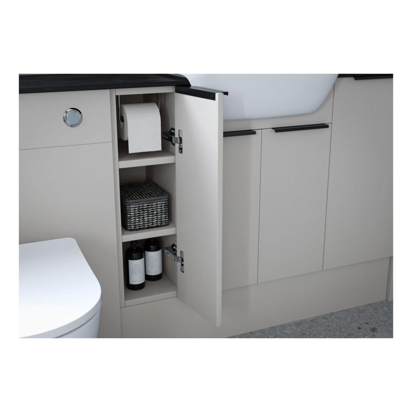 Junari 200mm Standard Toilet Roll Unit - Matt Dove Grey (Grey Cab)