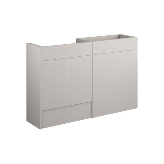 Junari 1236mm Standard Basin & WC Unit Pack - Matt Dove Grey (Oak Cab)