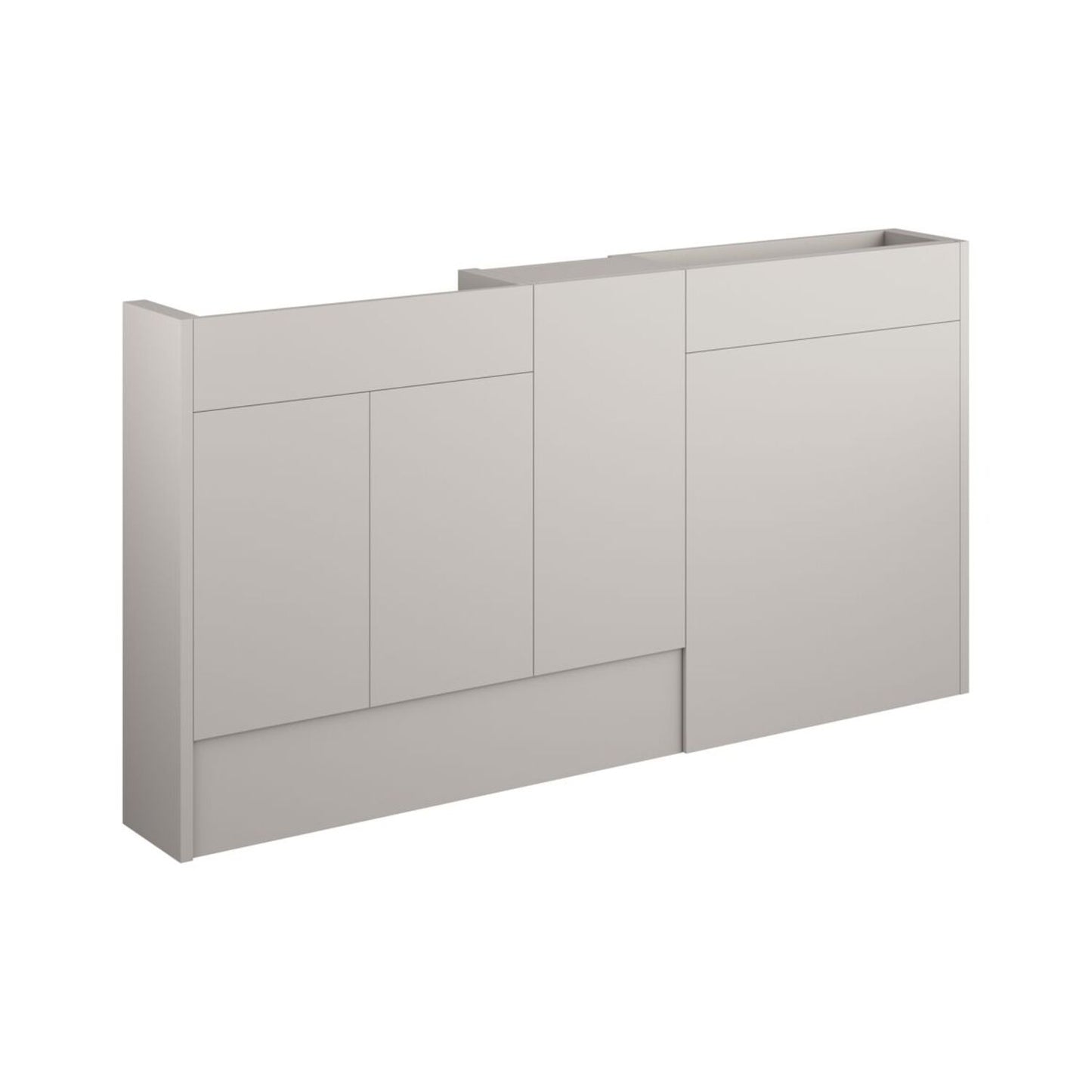Junari 1536mm Slim Basin WC & 1 Door Unit Pack - Matt Dove Grey (Oak Cab)