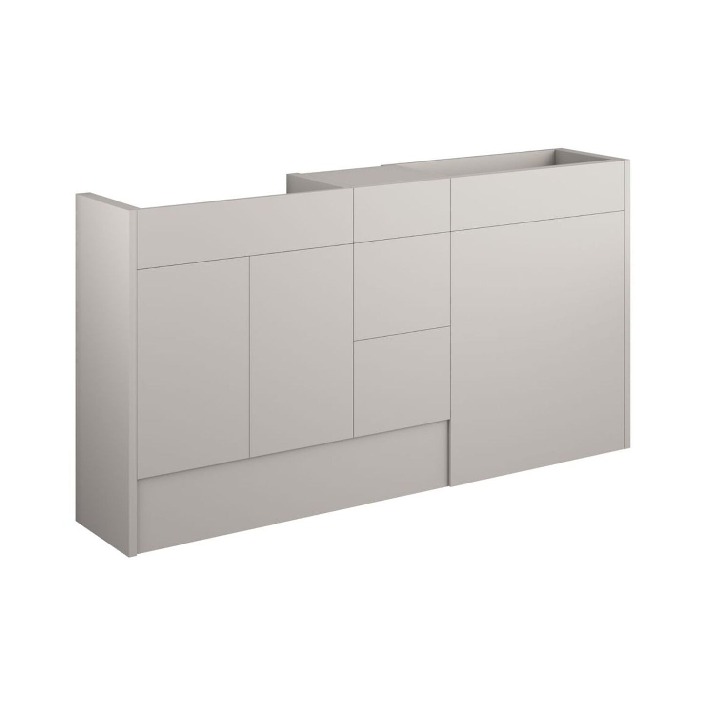 Junari 1536mm Standard Basin WC & 3 Drawer Unit Pack - Matt Dove Grey (Oak Cab)
