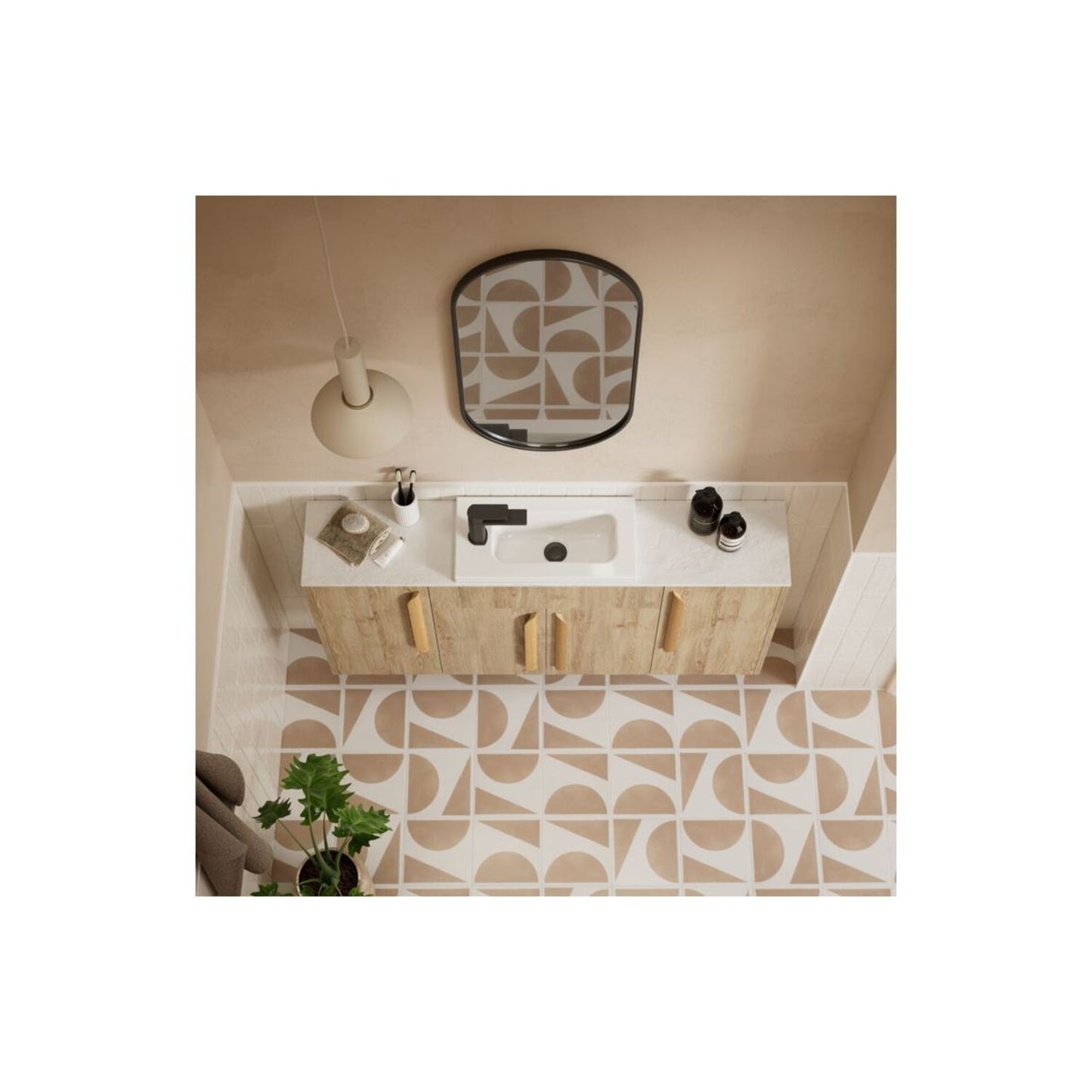 Junari 600mm Standard WC Unit - Havana Oak (Grey Cab)