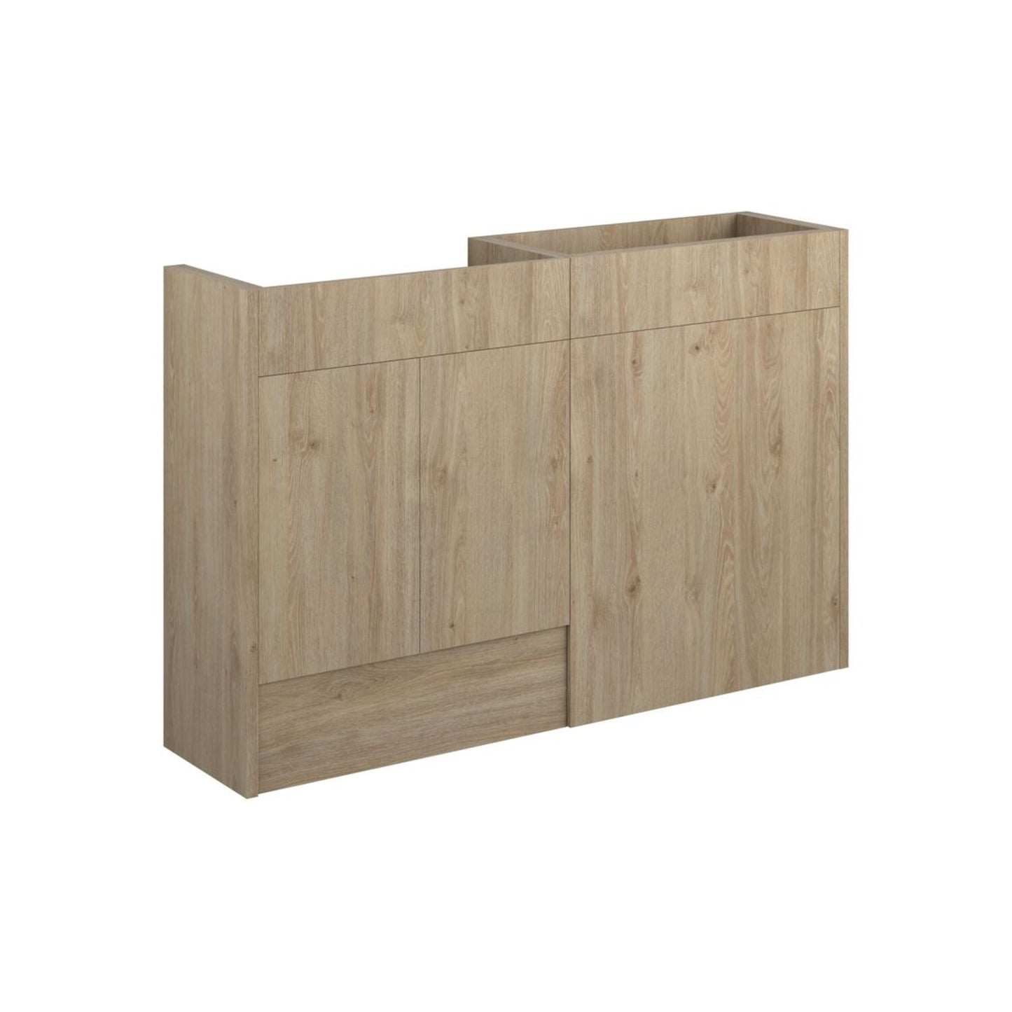 Junari 1236mm Standard Basin & WC Unit Pack - Havana Oak (Grey Cab)