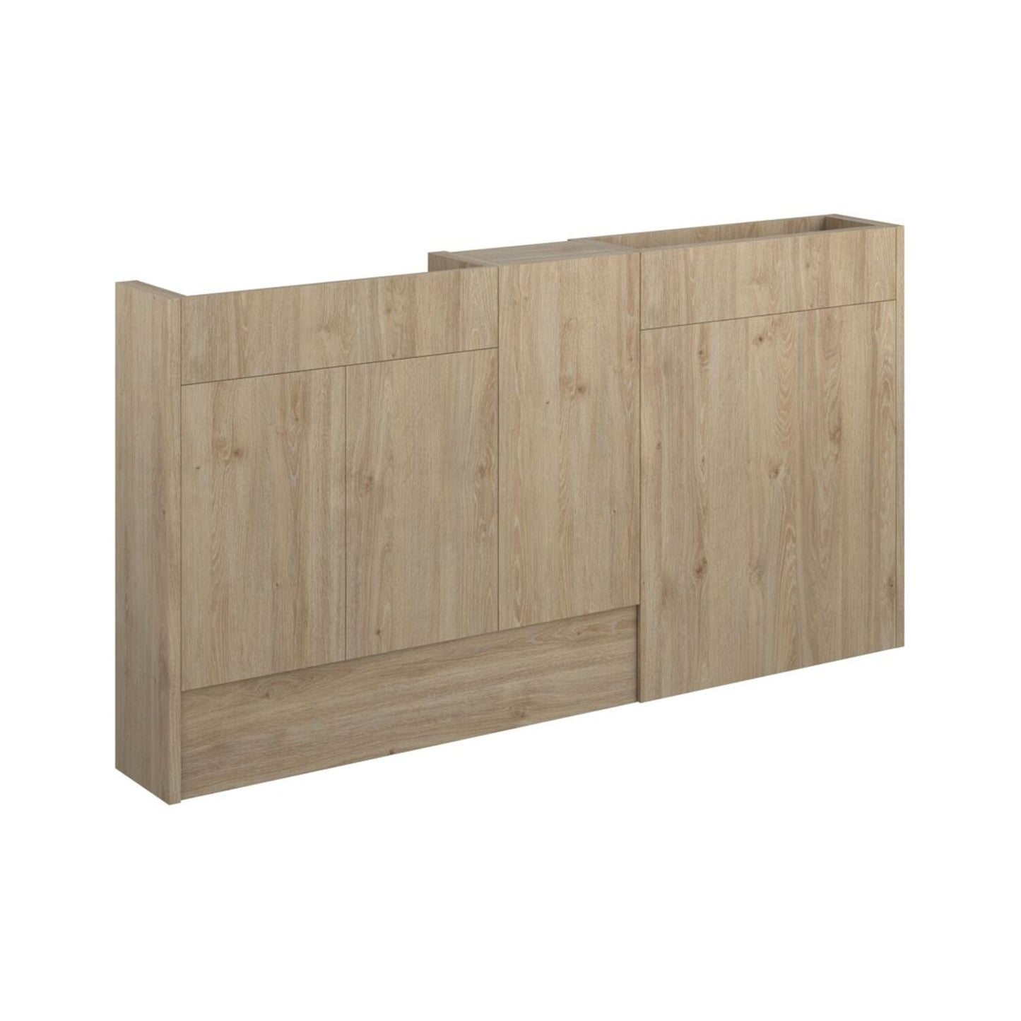 Junari 1536mm Slim Basin WC & 1 Door Unit Pack - Havana Oak (Grey Cab)