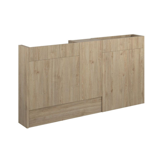 Junari 1536mm Slim Basin WC & 1 Door Unit Pack - Havana Oak (Grey Cab)