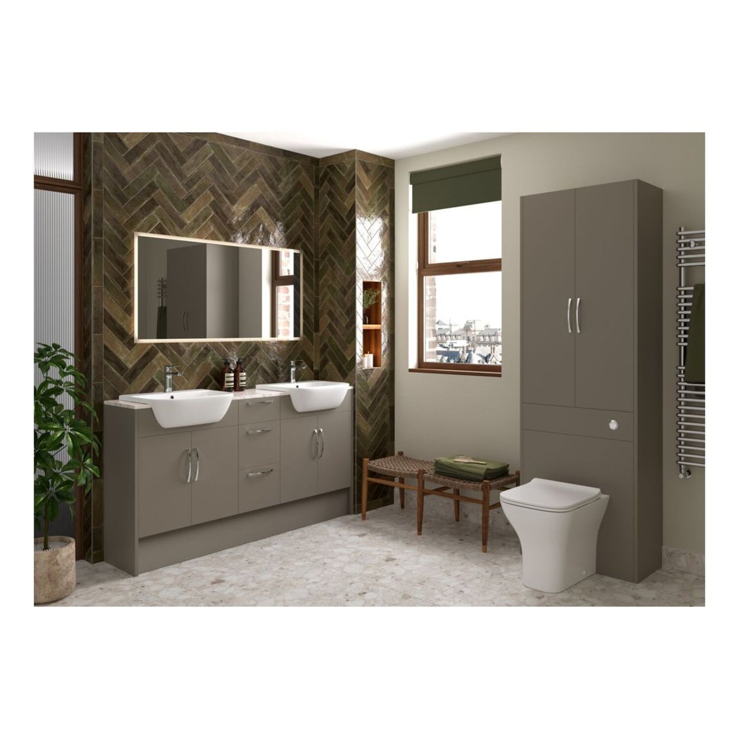 Junari 300mm Standard 3 Drawer Unit - Matt Stone (Grey Cab)