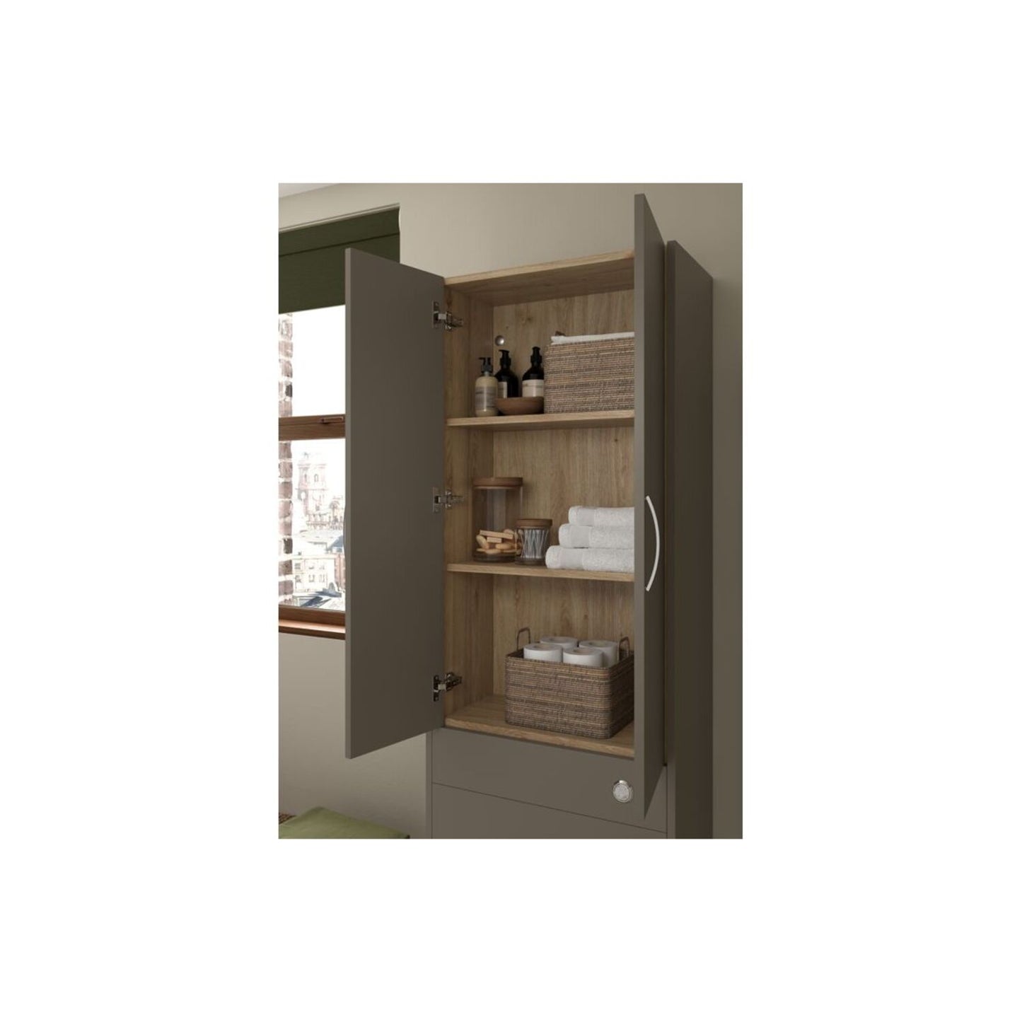 Junari 500mm Standard WC Unit - Matt Stone (Grey Cab)
