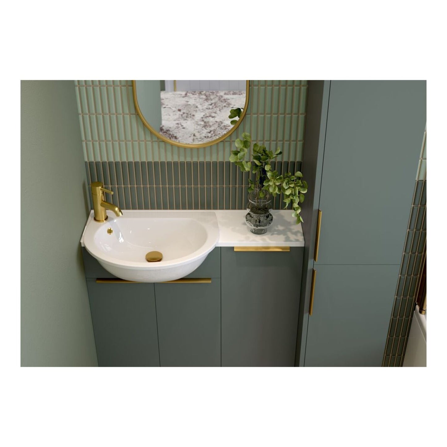 Junari 300mm Standard Base Unit - Matt Green (Grey Cab)
