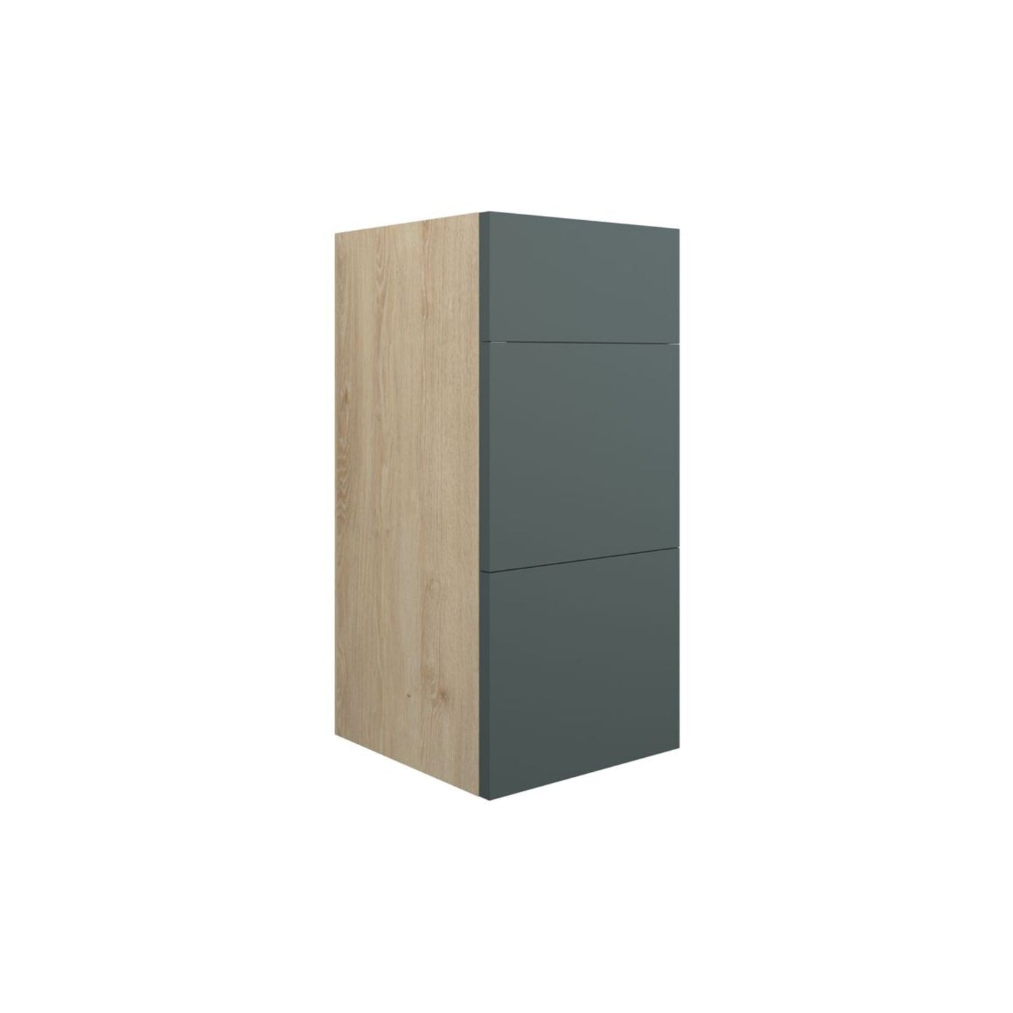 Junari 300mm Standard 3 Drawer Unit - Matt Green (Oak Cab)