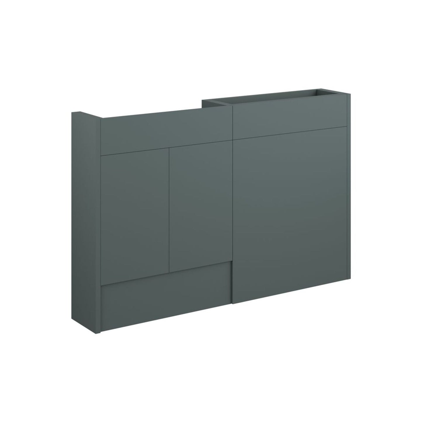 Junari 1236mm Slim Basin & WC Unit Pack - Matt Green (Grey Cab)
