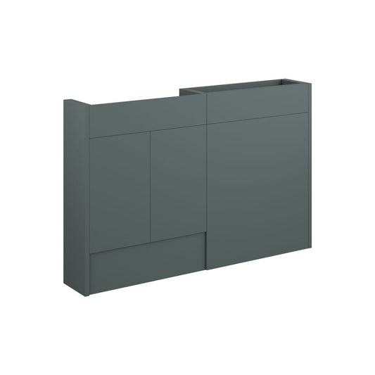 Junari 1236mm Slim Basin & WC Unit Pack - Matt Green (Grey Cab)
