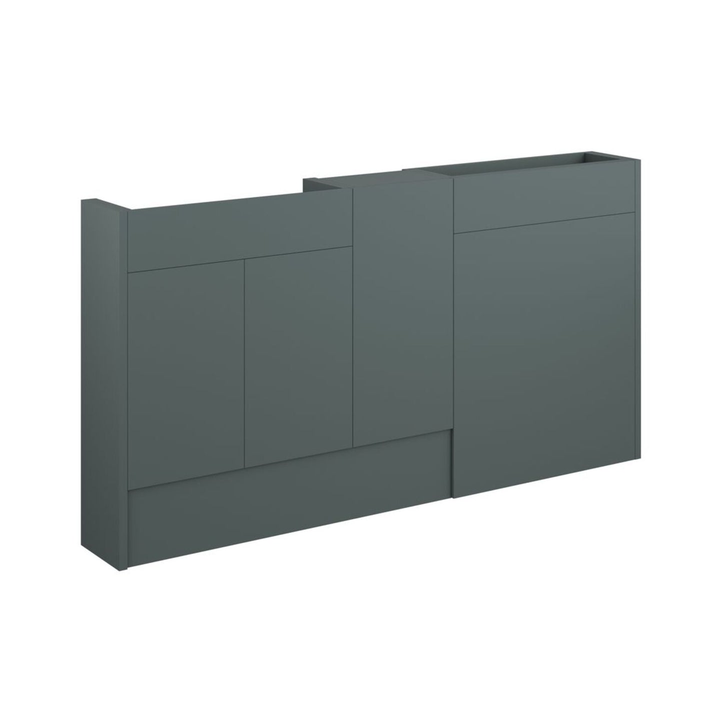 Junari 1536mm Slim Basin WC & 1 Door Unit Pack - Matt Green (Grey Cab)