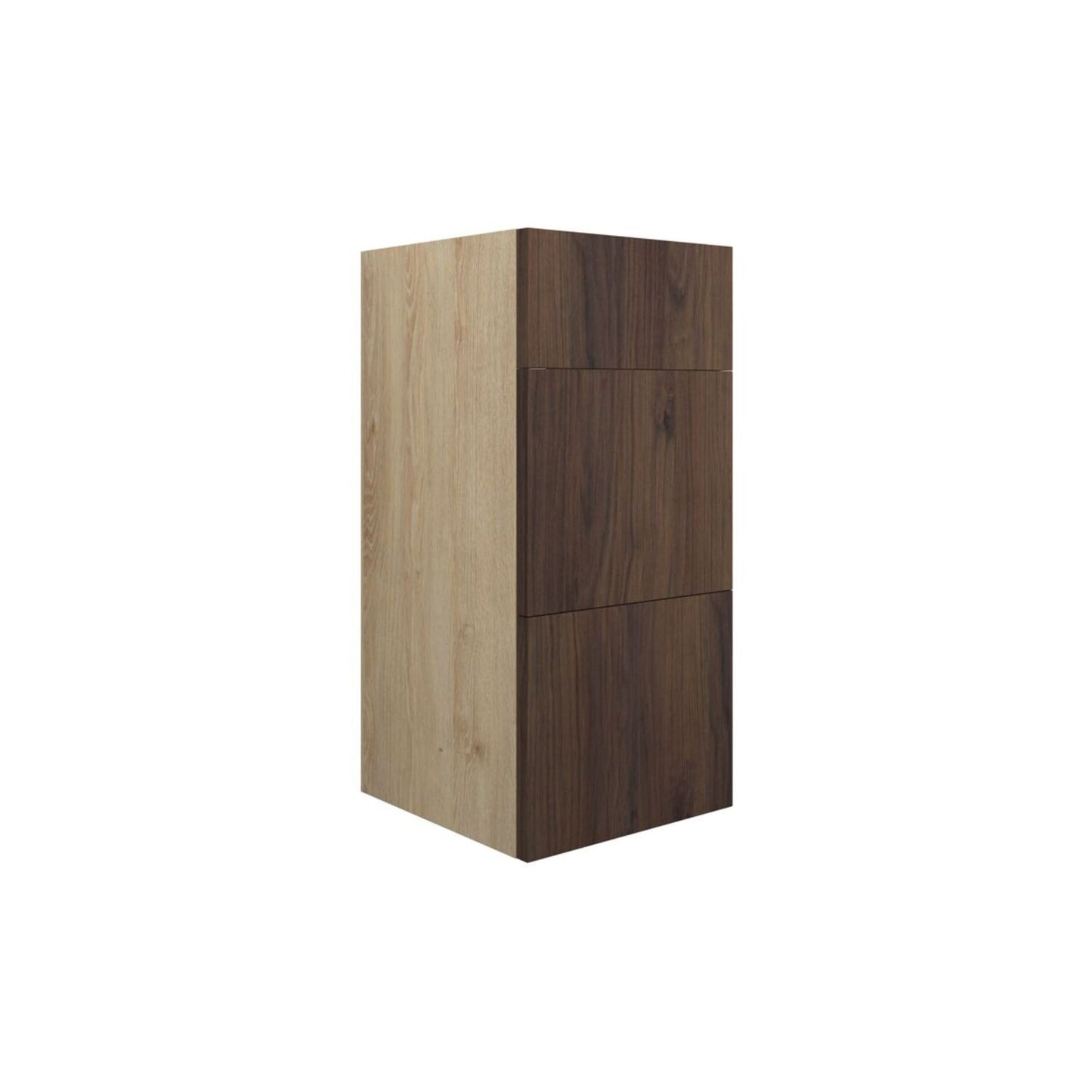 Junari 300mm Standard 3 Drawer Unit - Warm Walnut (Oak Cab)