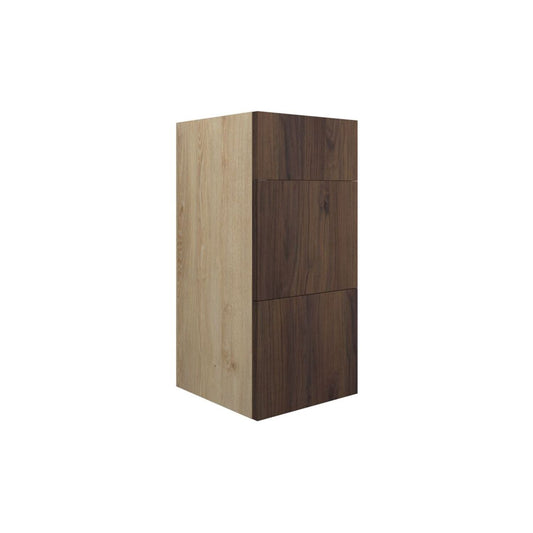 Junari 300mm Standard 3 Drawer Unit - Warm Walnut (Oak Cab)
