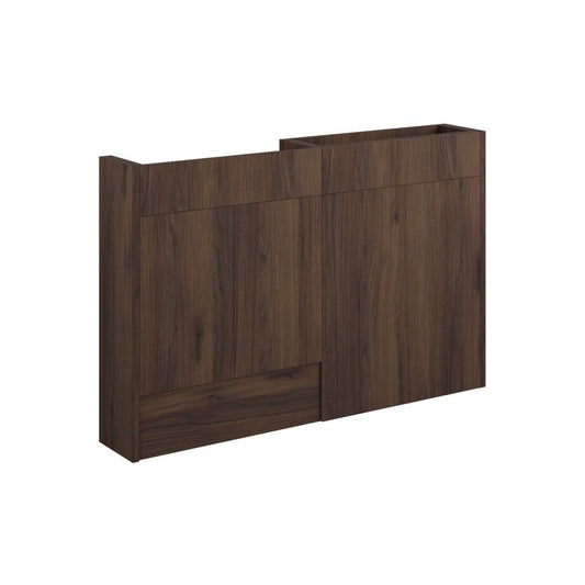 Junari 1236mm Slim Basin & WC Unit Pack - Warm Walnut (Grey Cab)