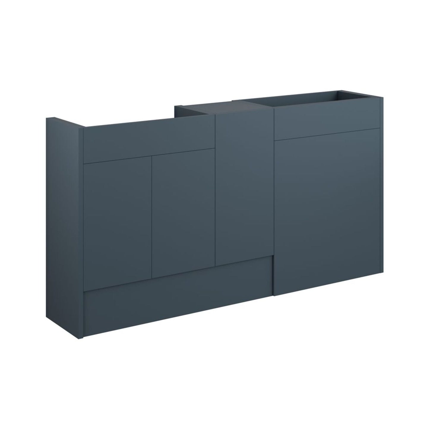 Junari 1536mm Standard Basin WC & 1 Door Unit Pack - Matt Arley Blue (Oak Cab)