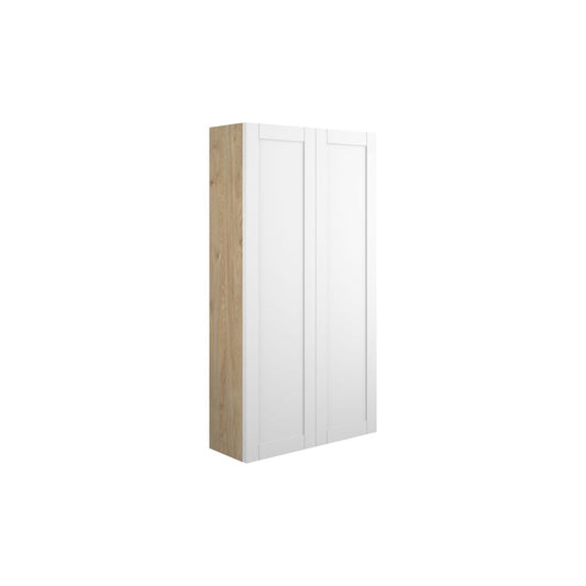 Arvela 600mm Slim 2 Door Storage Unit - Matt White (Oak Cab)