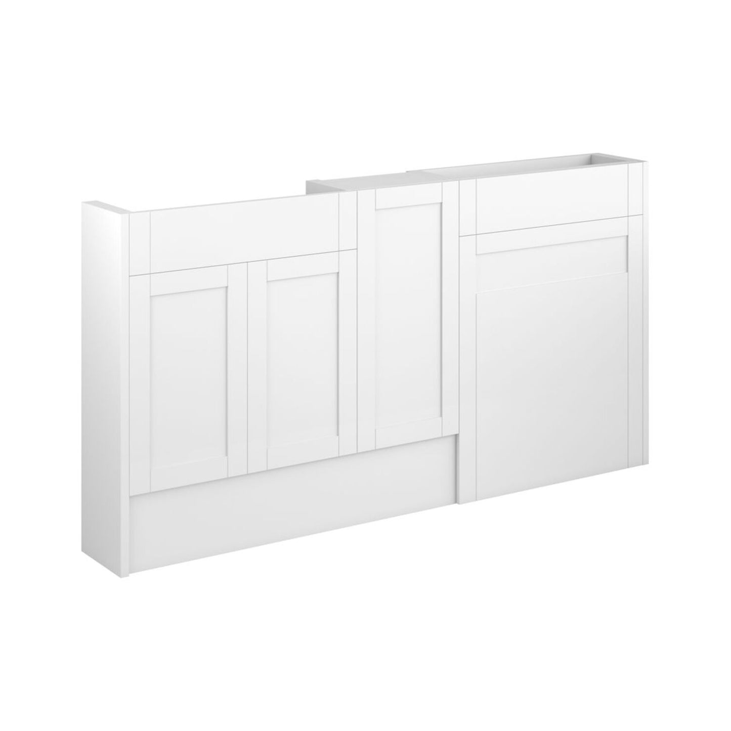 Arvela 1536mm Slim Basin WC & 1 Door Unit Pack - Matt White (Grey Cab)