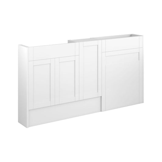 Arvela 1536mm Slim Basin WC & 1 Door Unit Pack - Matt White (Oak Cab)