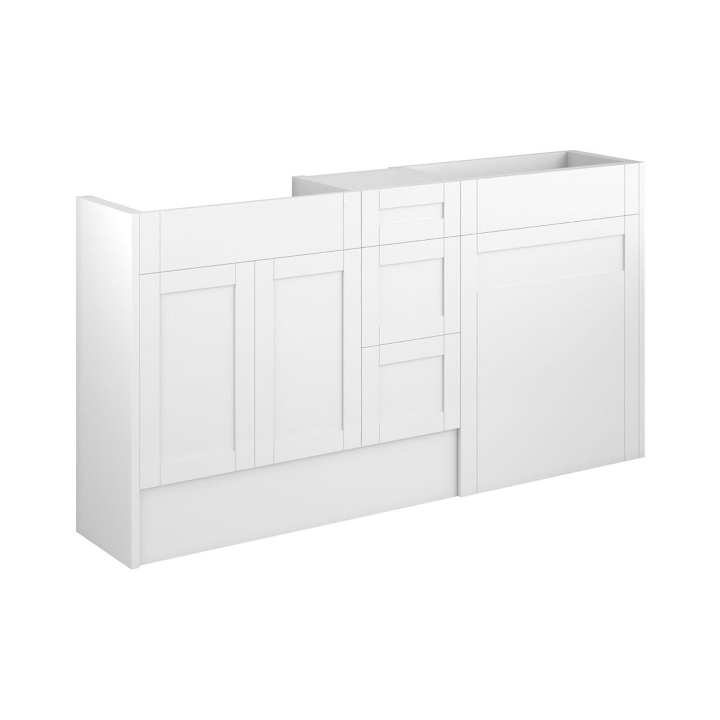 Arvela 1536mm Standard Basin WC & 3 Drawer Unit Pack - Matt White (Oak Cab)