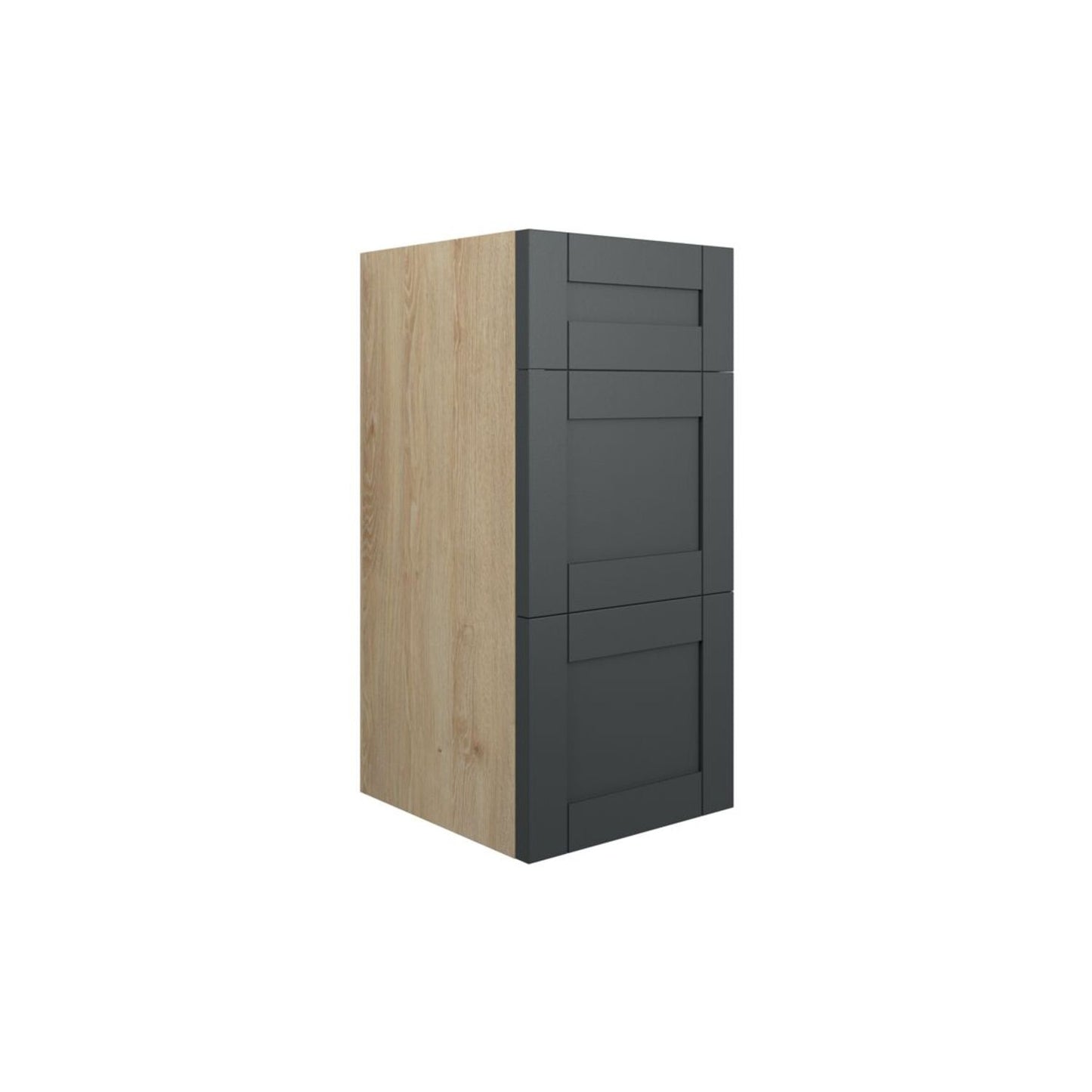 Arvela 300mm Standard 3 Drawer Unit - Matt Graphite Grey (Oak Cab)