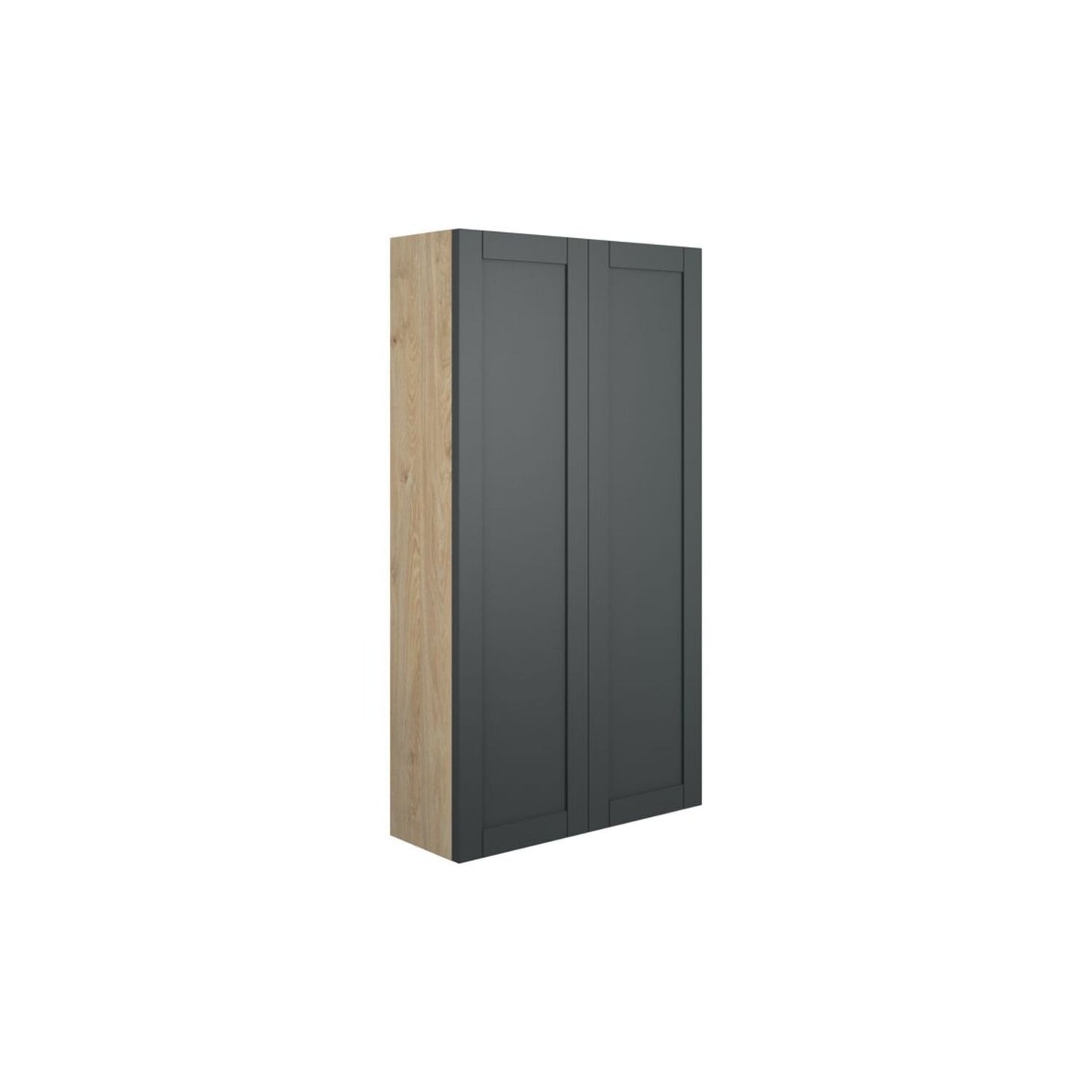 Arvela 600mm Slim 2 Door Storage Unit - Matt Graphite Grey (Oak Cab)