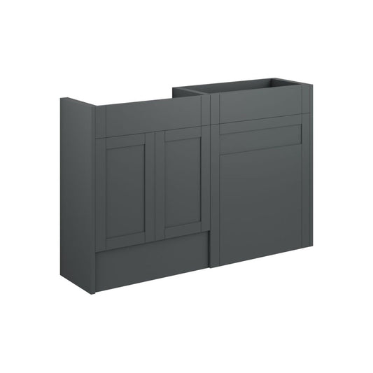 Arvela 1236mm Standard Basin & WC Unit Pack - Matt Graphite Grey (Oak Cab)