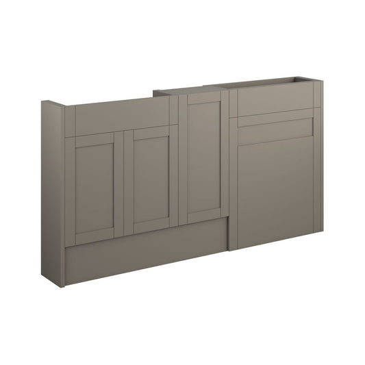 Arvela 1536mm Slim Basin WC & 1 Door Unit Pack - Matt Stone (Grey Cab)