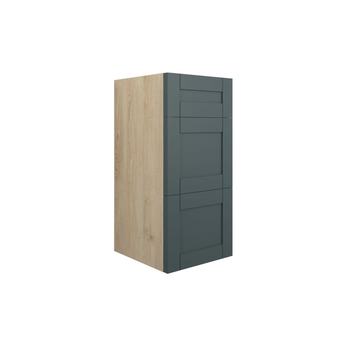 Arvela 300mm Standard 3 Drawer Unit - Matt Green Camo (Oak Cab)