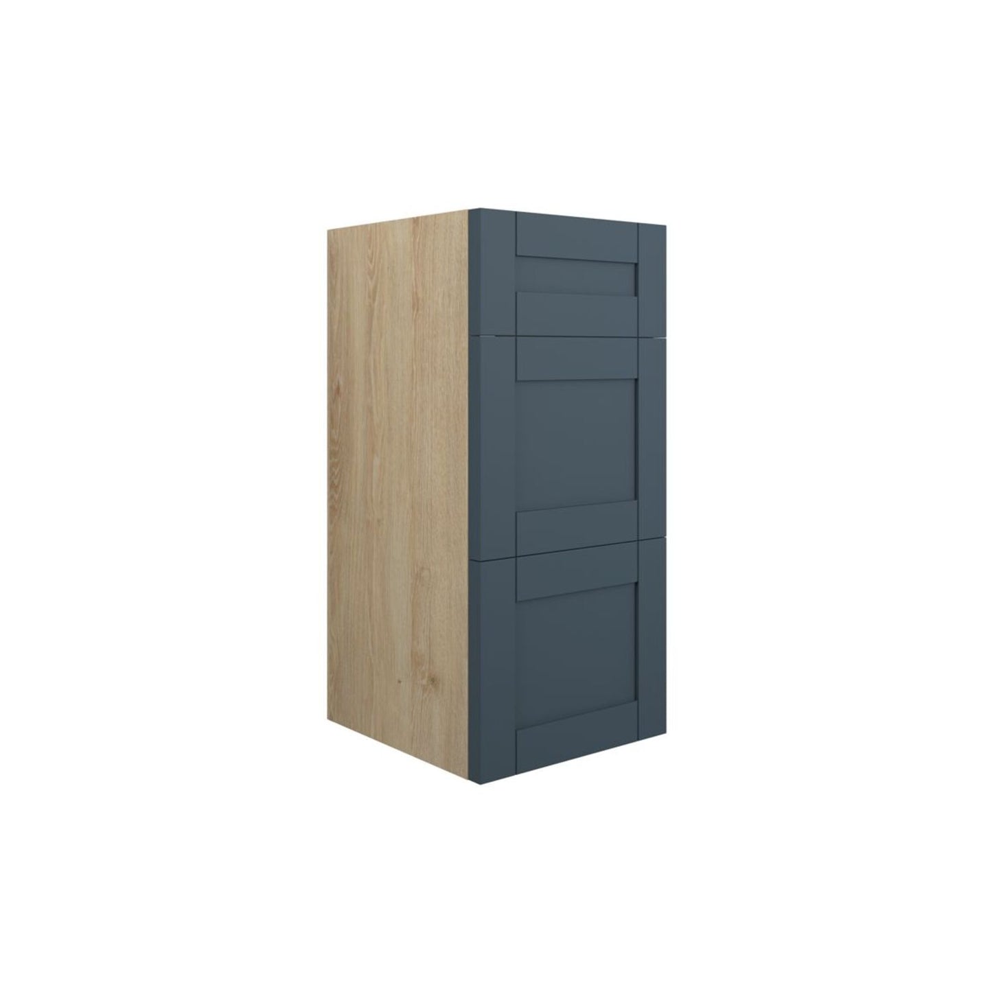 Arvela 300mm Standard 3 Drawer Unit - Matt Arley Blue (Oak Cab)