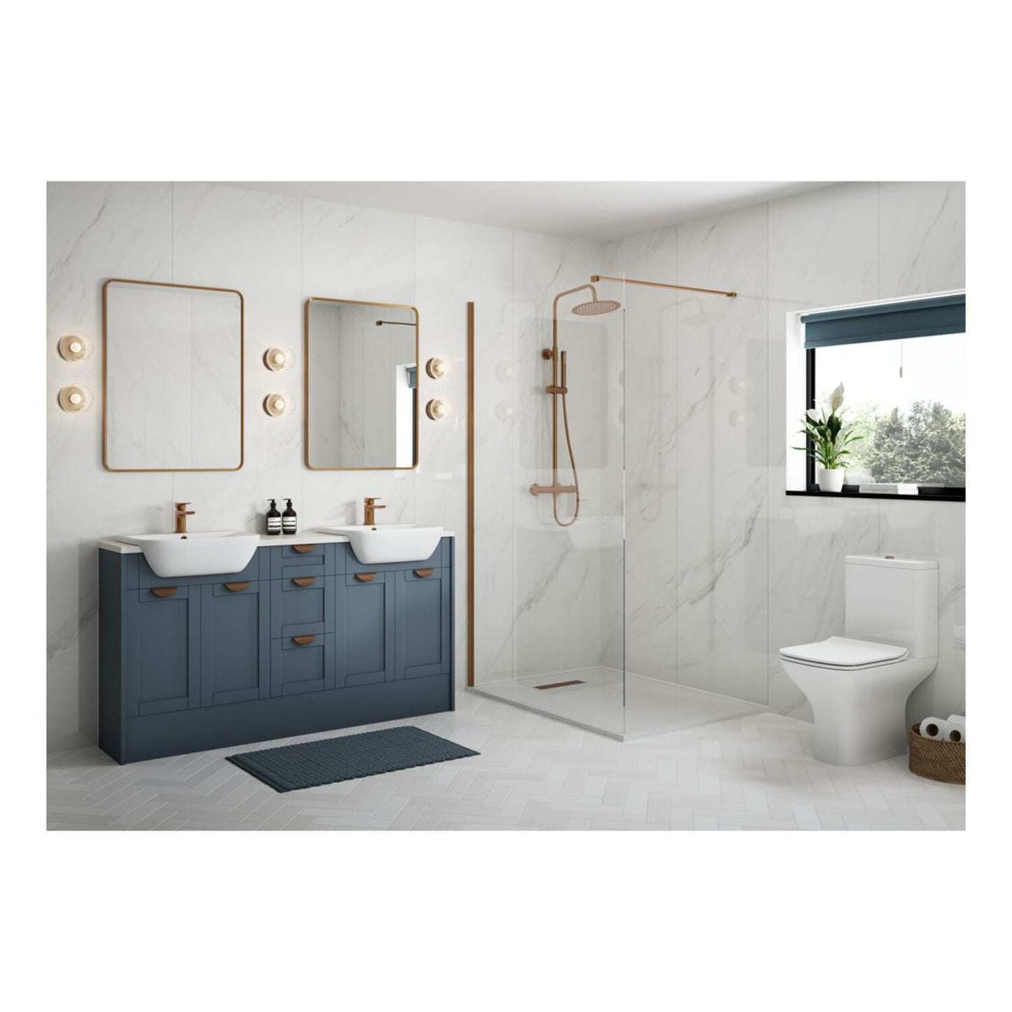 Arvela 600mm Standard 2 Door Storage Unit - Matt Arley Blue (Grey Cab)