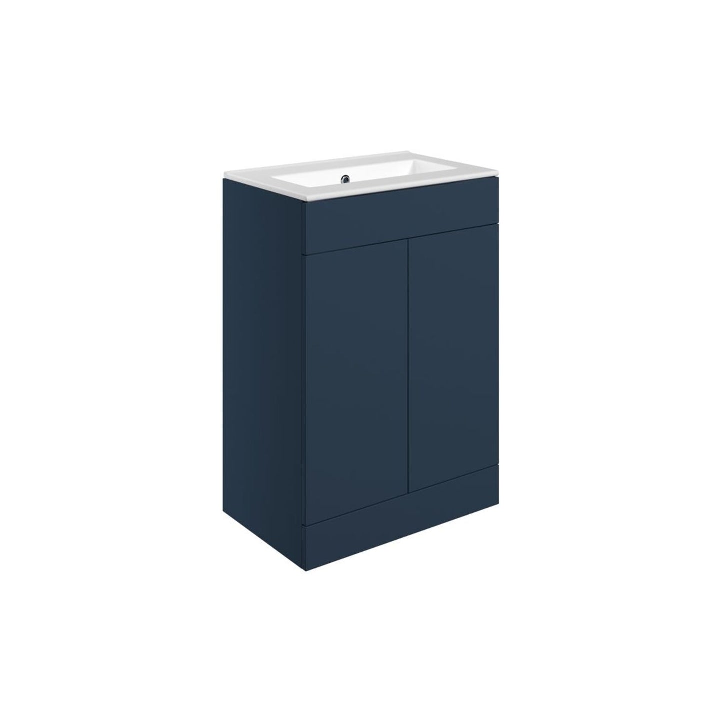 Tavira 610mm Floor Standing 2 Door Basin Unit & 0 Tap Hole Basin - Matt Deep Blue