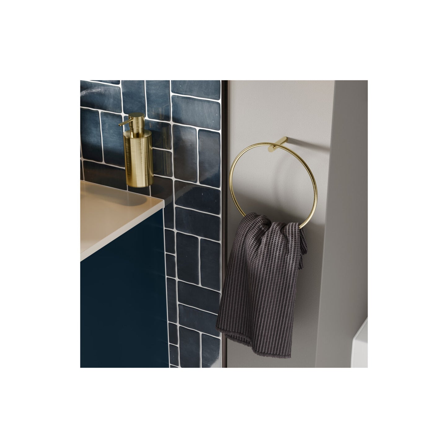 Tavira 610mm Floor Standing 2 Door Basin Unit & 0 Tap Hole Basin - Matt Deep Blue