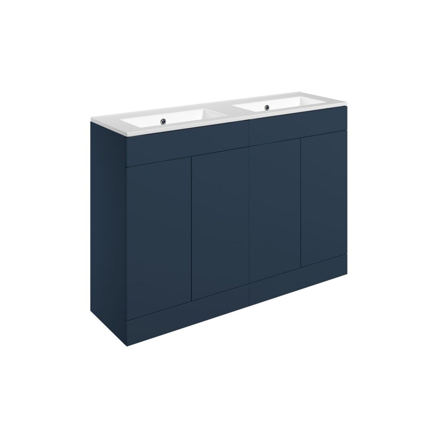 Tavira 1210mm Floor Standing 4 Door Basin Unit & 0 Tap Hole Basin - Matt Deep Blue