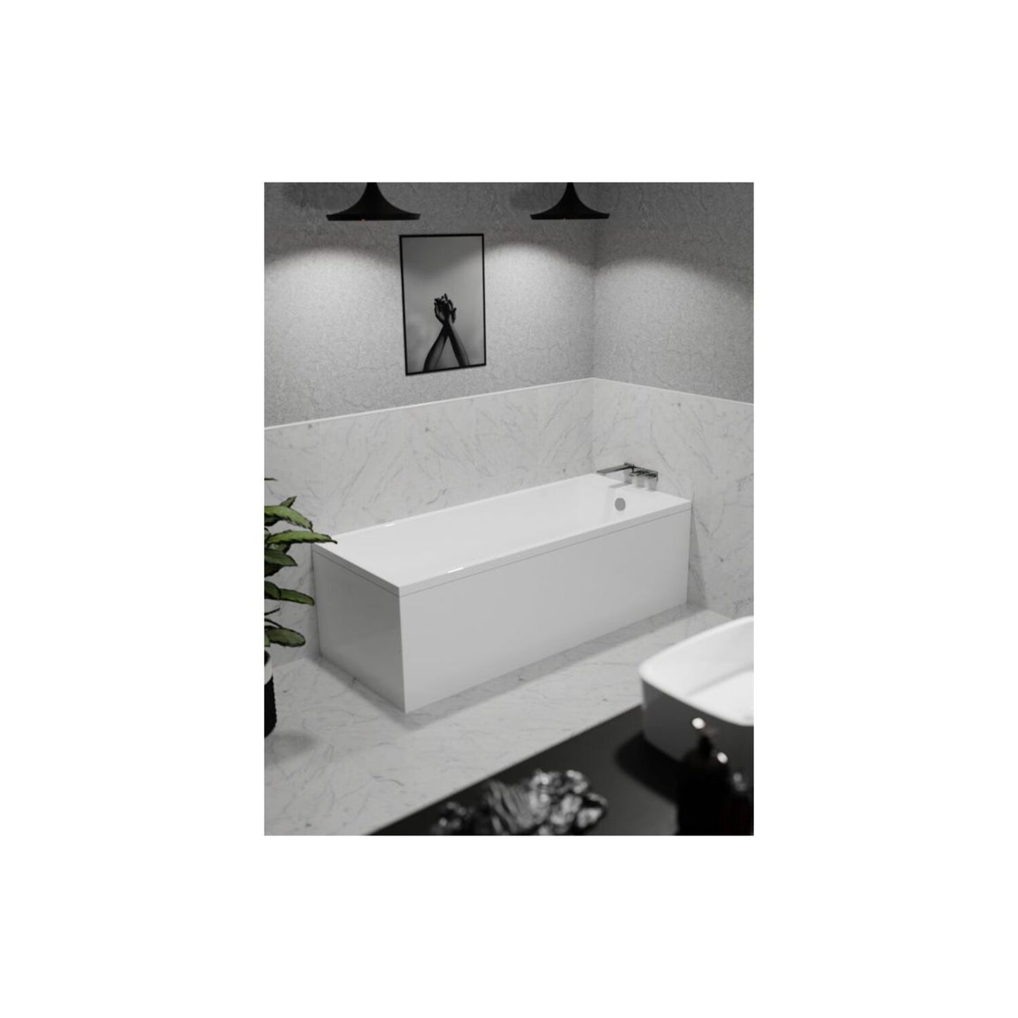 Ovelis Square Single End Thin Edge 0 Tap Hole Bath 1700X700mm