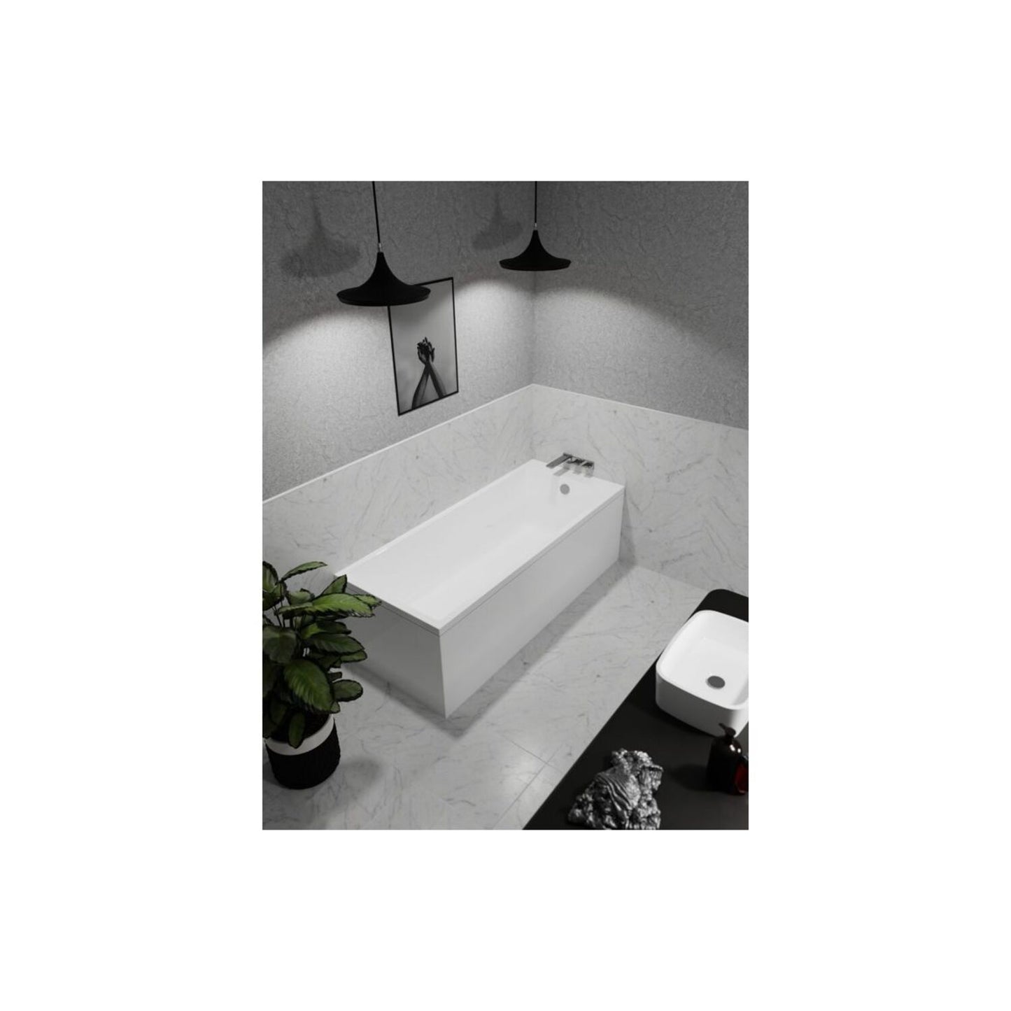 Ovelis Square Single End Thin Edge 0 Tap Hole Bath 1700X700mm