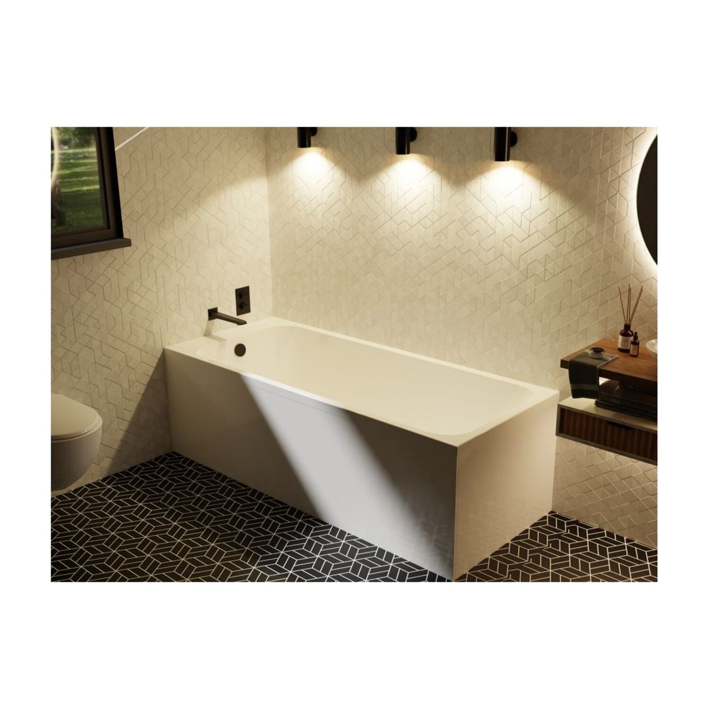 Ovelis Round Single End Thin Edge 0 Tap Hole Bath 1700X700mm