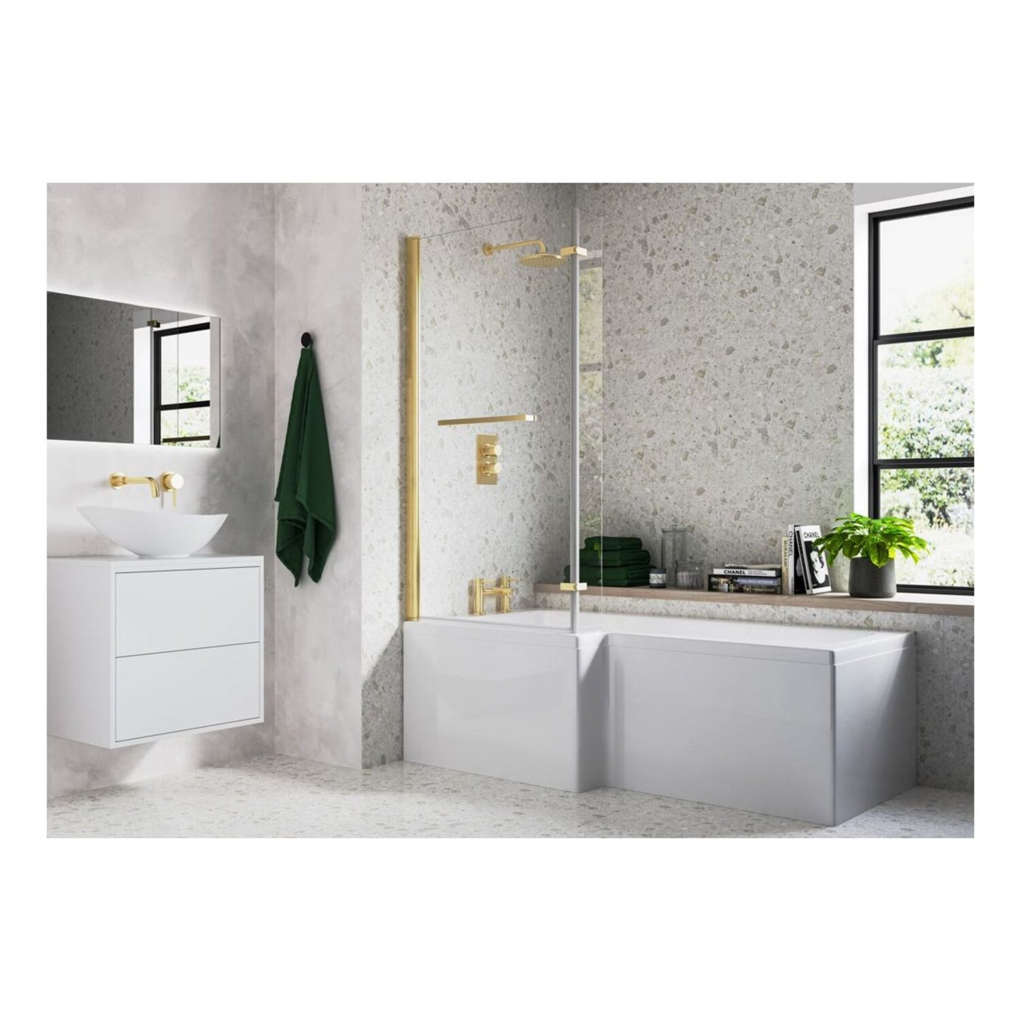 L Shape Bath Screen (6mm)